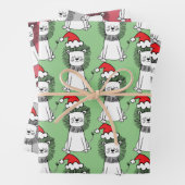 Whimsical-kerstleeuwen Inpakpapier Vel (In situ)