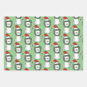 Whimsical-kerstleeuwen Inpakpapier Vel (Voorkant)