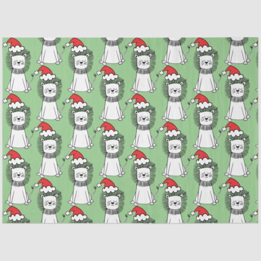 Whimsical-kerstleeuwen Tissuepapier (Voorkant)