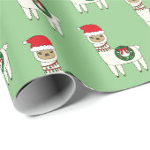 Whimsical Kerstllamas Cadeaupapier (Rol Hoek)