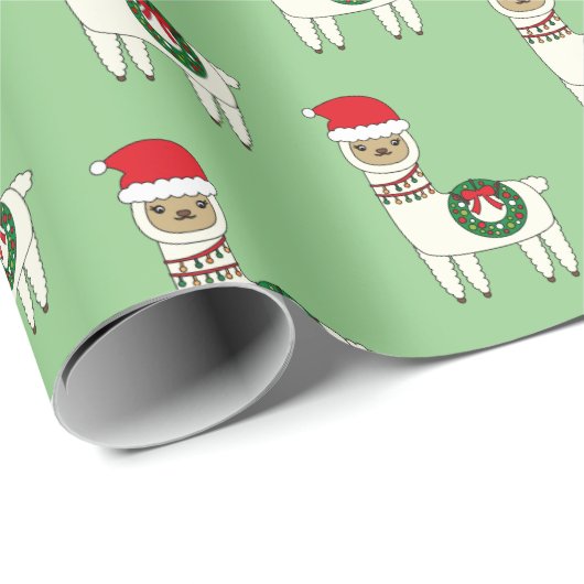 Whimsical Kerstllamas Cadeaupapier (Rol Hoek)