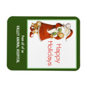 Whimsical Kerstman en Katten Aanpasbare Vakantie Magneet (Horizontaal)