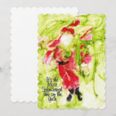 Whimsical Kerstman Kaart (Voorkant / Achterkant)