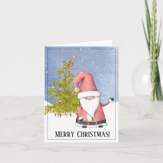 Whimsical Kerstman Op Maat Kerstmis Kaart (Voorkant)