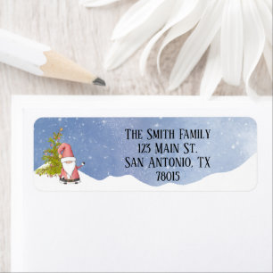 Whimsical Kerstman Retouradres Etiket