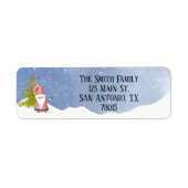 Whimsical Kerstman Retouradres Etiket (Voorkant)