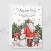 Whimsical Kerstman Sneeuwman Kinderen Kerstfeest Kaart (Voorkant)
