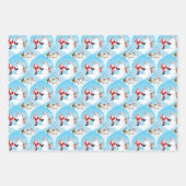 Whimsical Kerstman spelen Golf, Sneeuwman en rendi Inpakpapier Vel (Voorkant 2)