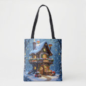 Whimsical Kerstman Werkplaats Kerstmis Tote Bag (Voorkant)
