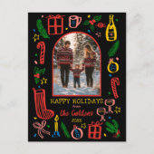 Whimsical Kerstmis Aangepaste boog FOTO Feestdagenkaart (Voorkant)