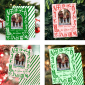 Whimsical Kerstmis Aangepaste boog FOTO Feestdagenkaart