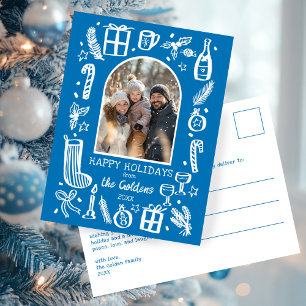 Whimsical Kerstmis  Aangepaste boog FOTO  Feestdagenkaart