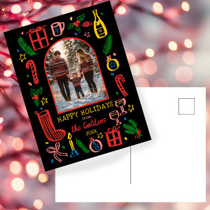 Whimsical Kerstmis  Aangepaste boog FOTO  Feestdagenkaart