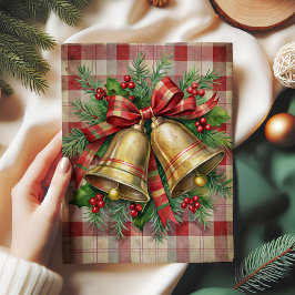 Whimsical Kerstmis bellen decoupage papier rood
