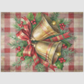 Whimsical Kerstmis bellen decoupage papier rood (Voorkant)
