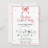 Whimsical Kerstmis Cocktail Party Kaart (Voorkant)