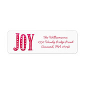 Whimsical Kerstmis Doodled Joy Custom Etiket (Voorkant)