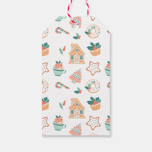 Whimsical Kerstmis feestje Cadeaulabel (Achterkant)