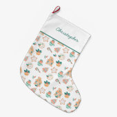 Whimsical Kerstmis feestje Grote Kerstsok (Voorkant (Hangend))