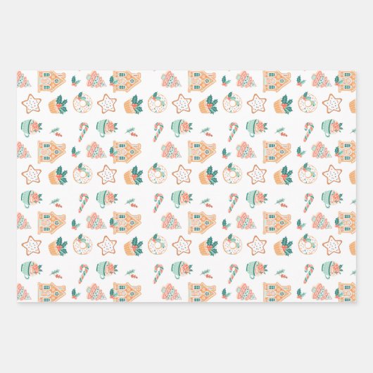 Whimsical Kerstmis feestje Inpakpapier Vel (Voorkant)