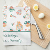 Whimsical Kerstmis feestje Theedoek (Quarter Fold)