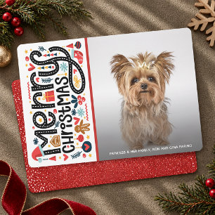 Whimsical Kerstmis Foto Feestdagenkaart