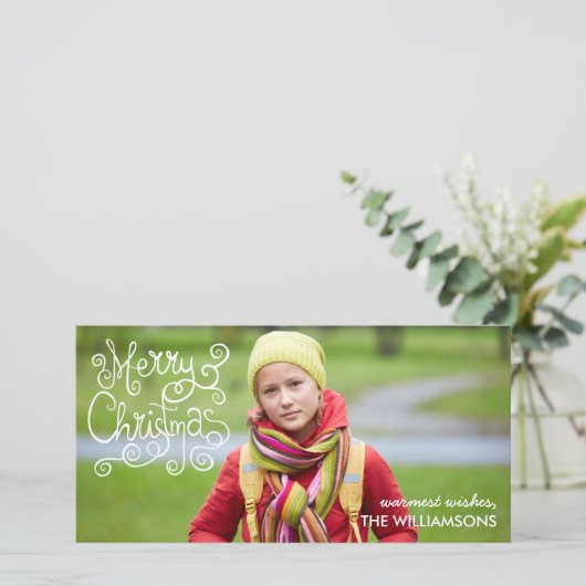 Whimsical Kerstmis Kalligrafie Moderne werveling F Feestdagenkaart