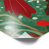 Whimsical Kerstmis Kardinaal Rode Vogels Foto Afdruk (Hoek)