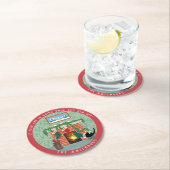 Whimsical Kerstmis Kat en Kousen Scène Ronde Ronde Kartonnen Onderzetter (Insitu)