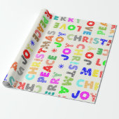 Whimsical Kerstmis Script Cadeaupapier (Uitgerold)