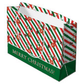 Whimsical Kerstmis Snoepriet Pepermunt Groot Cadeauzakje (Achterkant Gekanteld)