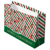 Whimsical Kerstmis Snoepriet Pepermunt Groot Cadeauzakje (Voorkant Gekanteld)