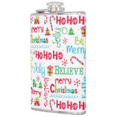 Whimsical Kerstmis Typografie Heupfles (Links)