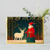 Whimsical Kerstmisillustratie Folie Feestdagenkaart (Staand Voorkant)