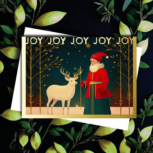 Whimsical Kerstmisillustratie Folie Feestdagenkaart