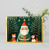 Whimsical Kerstmisillustratie Folie Feestdagenkaart (Staand Voorkant)