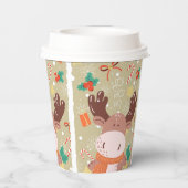 Whimsical-kerstrendierenkoffie Papieren Bekers (Achterkant)