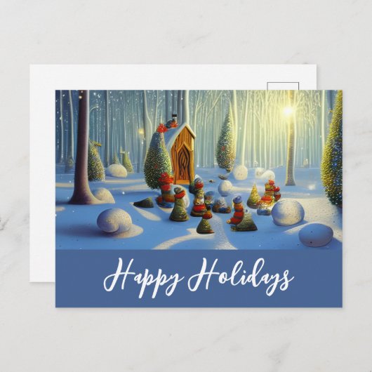 Whimsical-kerstscène Briefkaart (Voorkant / Achterkant)