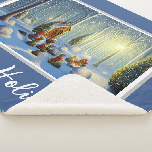 Whimsical-kerstscène Sherpa Deken (3/4)