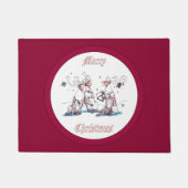 Whimsical KerstSinging Carriou Ontworpen Deurmat (Voorkant)