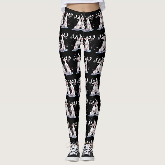 Whimsical KerstSinging Carriou Ontworpen Leggings (Voorkant)