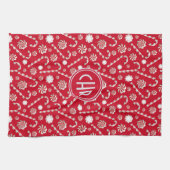 Whimsical-kerstsnoepriet Theedoek (Horizontaal)