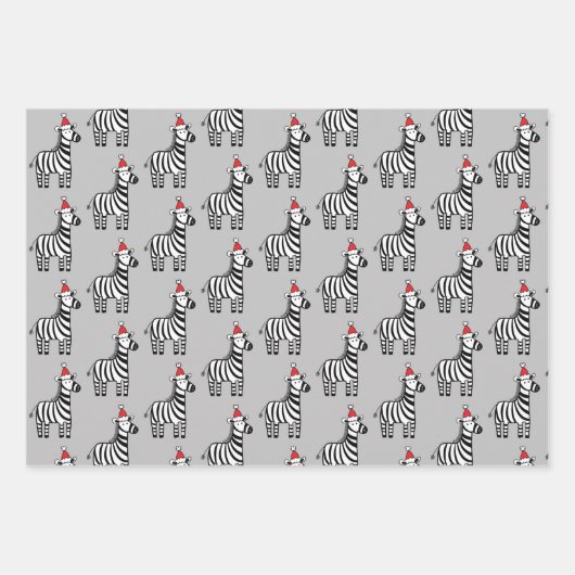 Whimsical-kerstZebras Inpakpapier Vel (Voorkant 2)