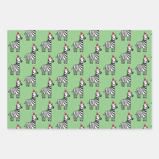 Whimsical-kerstZebras Inpakpapier Vel (Voorkant)