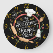 Whimsical Keuken Haven Borduurwerk Design Grote Klok (Voorkant)