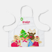 Whimsical Kids Christmas Baking Cookie Exchange Schort (Voorkant)