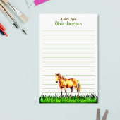 Whimsical Kid's Name HORSE Lined Stationery Briefpapier