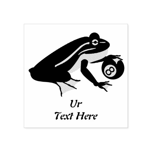 Whimsical Kikker Palming an Eight Ball Rubberstempel (Afrduk)