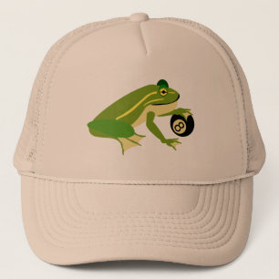 Whimsical Kikker Palming an Eight Ball Trucker Pet