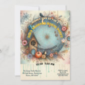 Whimsical Kinder spookhuis feest pastel Herfst ple Kaart (Voorkant)